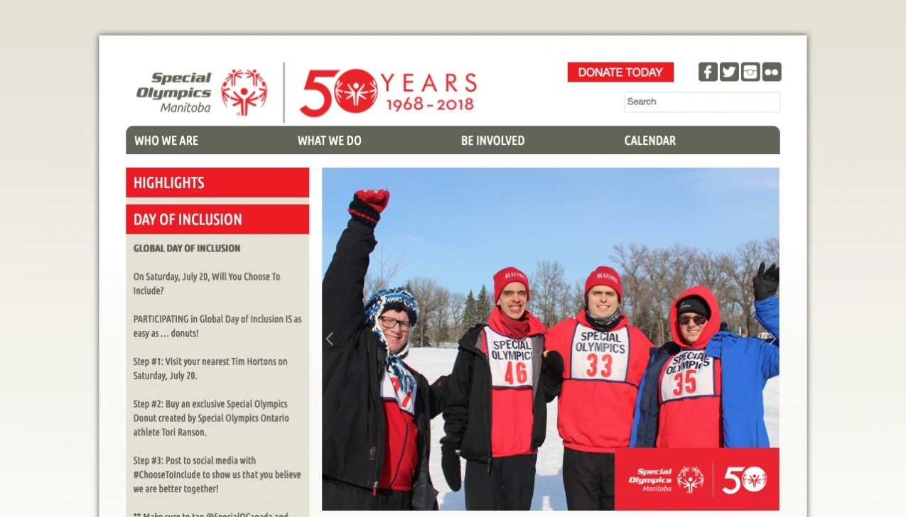 "Special Olympics Manitoba" Project Main Screenshot