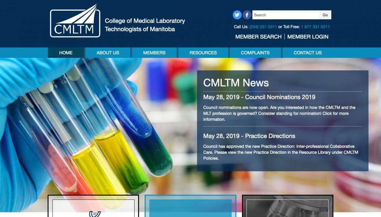 "College of Medical Laboratory Technologists of Manitoba" Project Main Screenshot