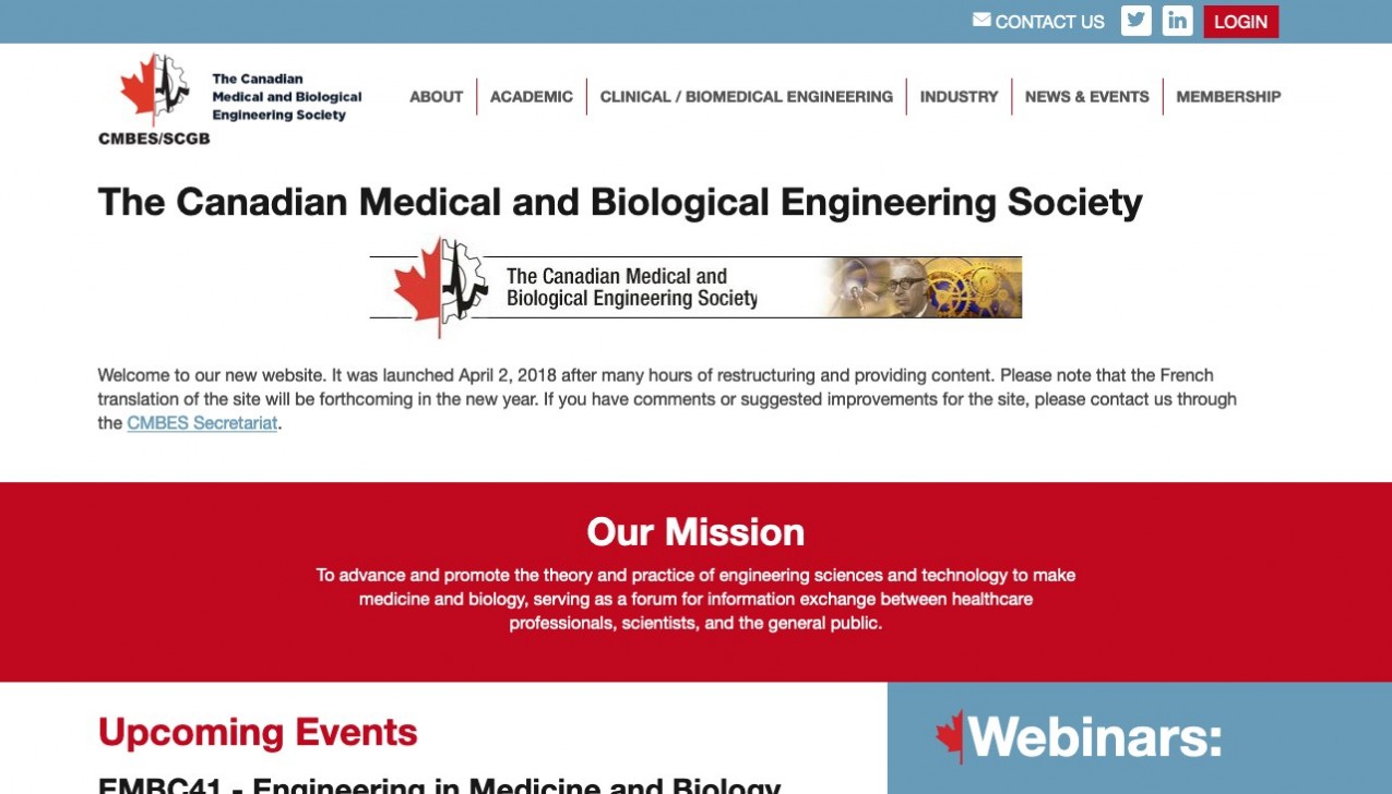 "Canadian Medical & Biological Engineering Society" Project Main Screenshot