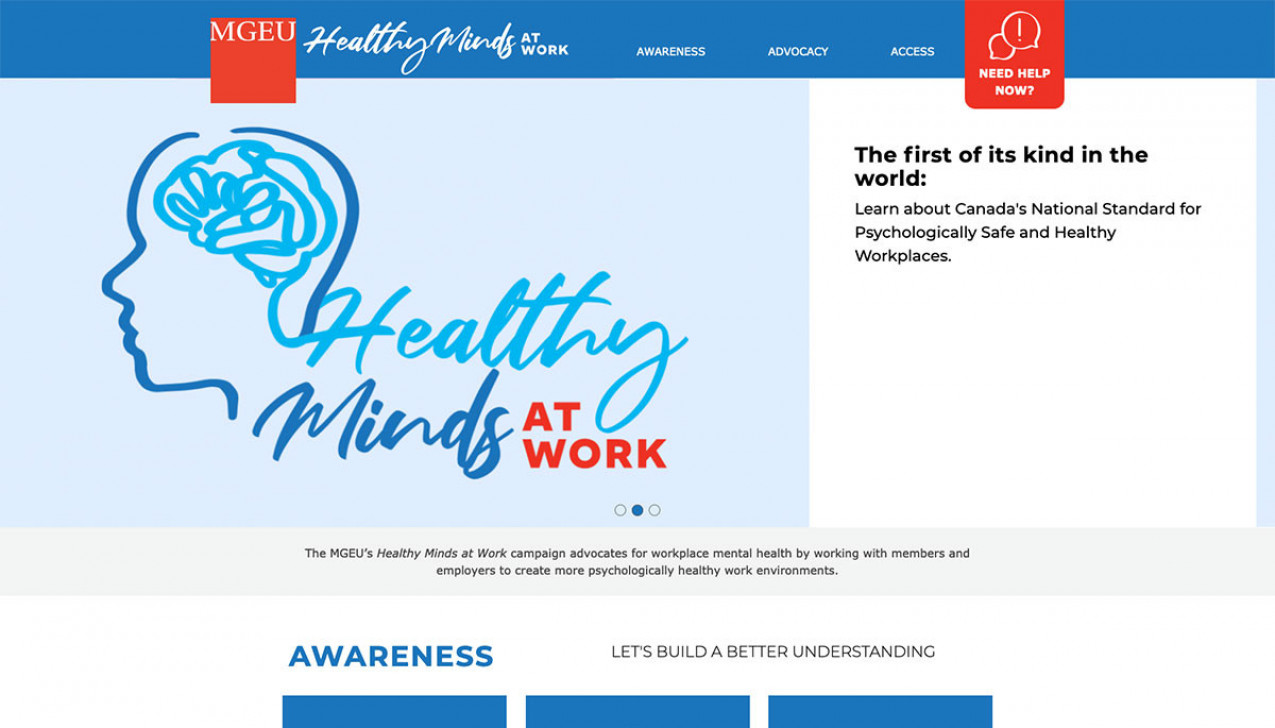"MGEU Healthy Minds at Work" Project Main Screenshot