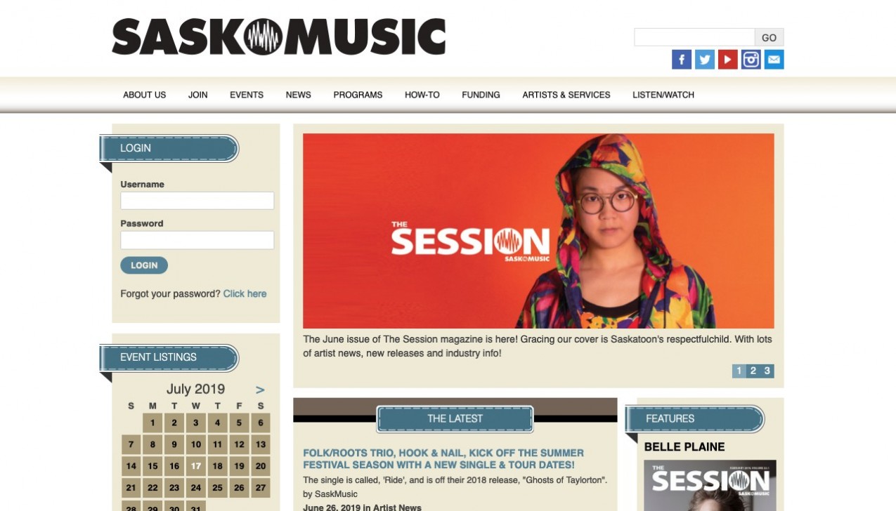 "SaskMusic" Project Main Screenshot
